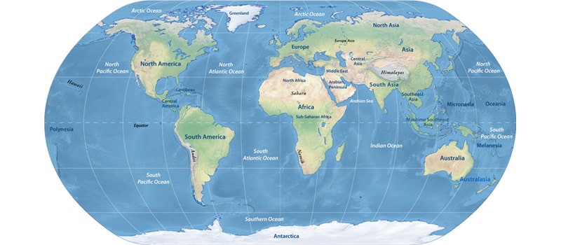 جغرافية قارات العالم
